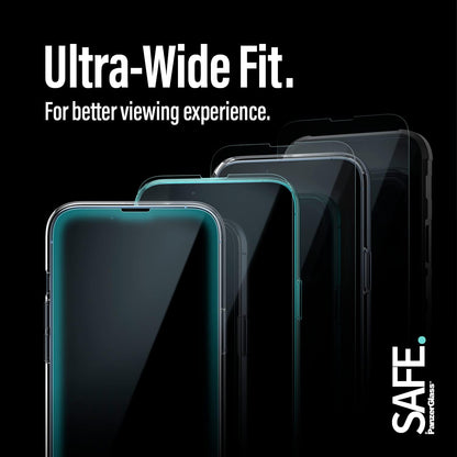 PanzerGlass SAFE Screen Protector for iPhone 14 - scratch proof tempered glass iPhone screen protector with full screen coverage - anti-bacterial, fingerprint resistant and shockproof