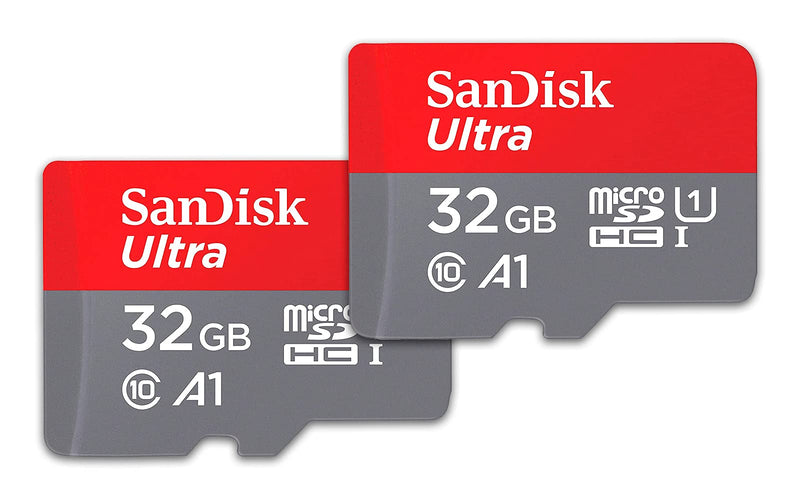 SanDisk Ultra 32 GB microSDHC Memory Card + SD Adapter with A1 App Performance Up to 120 MB/s, Class 10, U1 (Twin Pack) 32GB Twin Pack