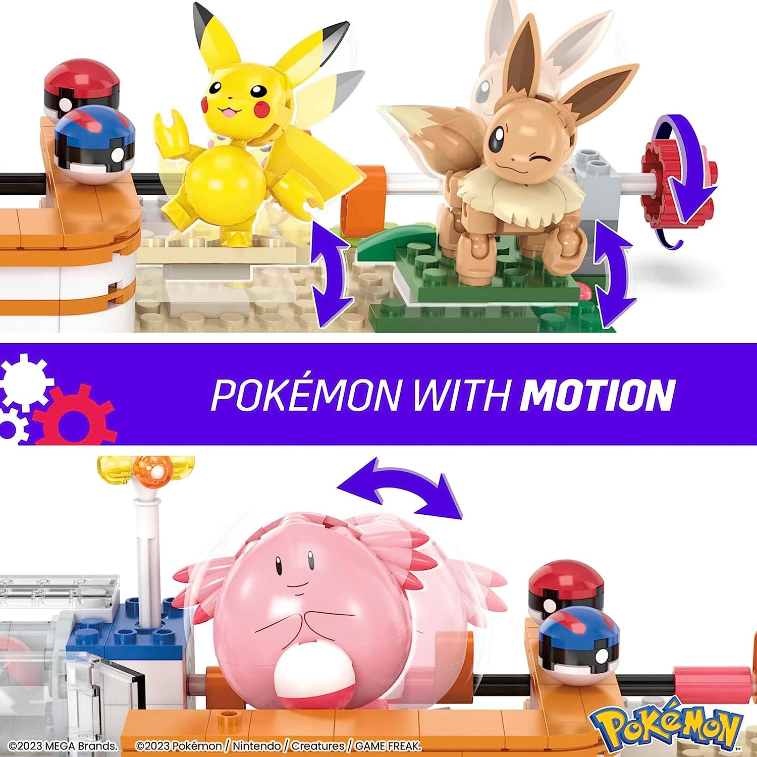MEGA Pokémon Playset, Forest Pokemon Center Includes Pikachu, Chansey, Eevee, and Togepi, Building Toys for Kids and Adults, Collectible Character Model with 648 Pieces, Toy for Ages 8 and Up, HNT93
