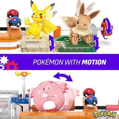 MEGA Pokémon Playset, Forest Pokemon Center Includes Pikachu, Chansey, Eevee, and Togepi, Building Toys for Kids and Adults, Collectible Character Model with 648 Pieces, Toy for Ages 8 and Up, HNT93
