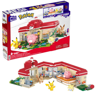 MEGA Pokémon Playset, Forest Pokemon Center Includes Pikachu, Chansey, Eevee, and Togepi, Building Toys for Kids and Adults, Collectible Character Model with 648 Pieces, Toy for Ages 8 and Up, HNT93