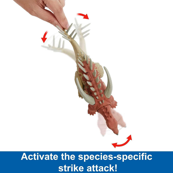 Mattel Jurassic World Strike Attack Dinosaur Toy, Gigantspinosaurus Action Figure with Movable Joints & Strike Motion