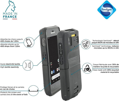 Funda Compatible con Honeywell EDA51 5'', Carcasa Reforzada para Computadora Móvil ScanPal EDA51, Compatible con la Estación de Carga, Negro