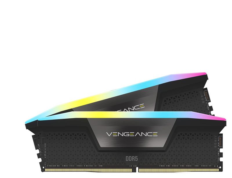 CORSAIR VENGEANCE RGB DDR5 RAM 32GB (2x16GB) 6000MHz CL36 Intel XMP iCUE Compatible Computer Memory - Black (CMH32GX5M2D6000C36) Black 32GB (2x16GB)