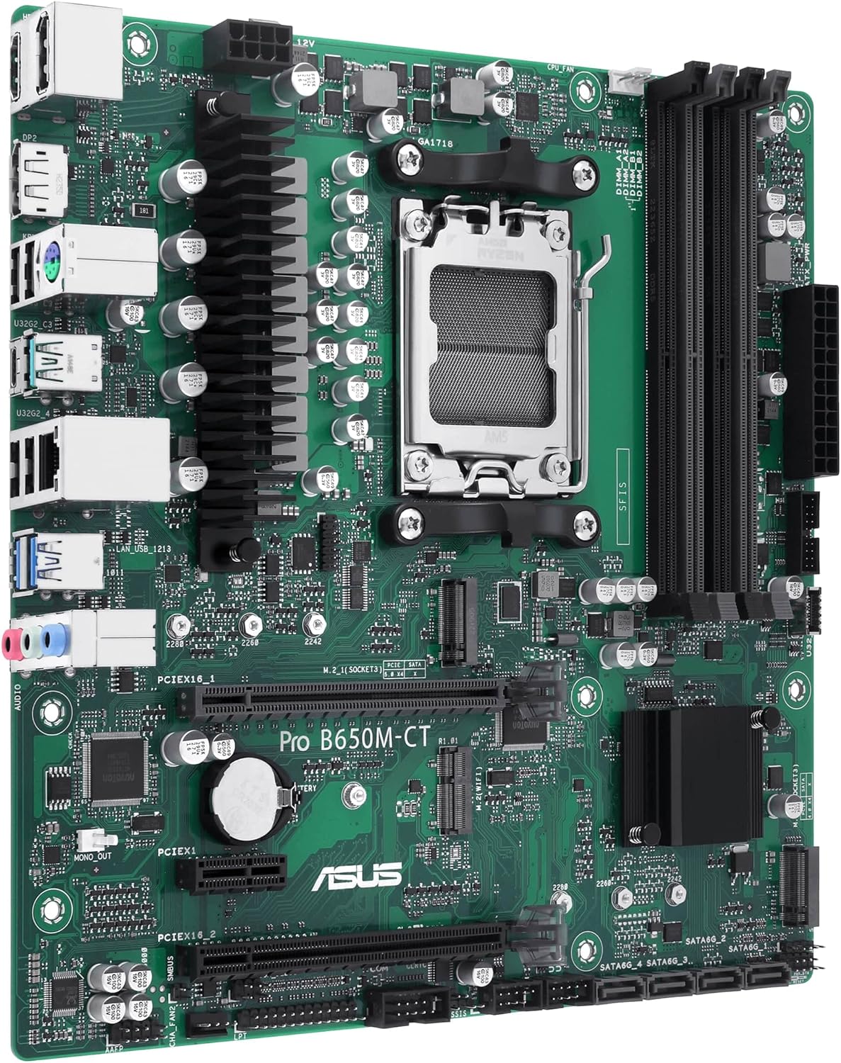 ASUS Pro B650M-CT-CSM Business Motherboard Socket AMD AM5 (Ryzen 7000, micro-ATX, DDR5 Memory, PCIe 5.0, USB 3.2 Gen 2, Commercial BIOS Kit