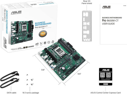 ASUS Pro B650M-CT-CSM Business Motherboard Socket AMD AM5 (Ryzen 7000, micro-ATX, DDR5 Memory, PCIe 5.0, USB 3.2 Gen 2, Commercial BIOS Kit