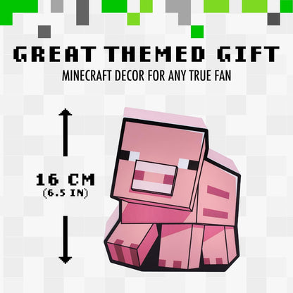 Paladone Minecraft Pig Night Light | Officially Licensed Minecraft Bedroom Decor and Desk Lamp, Black