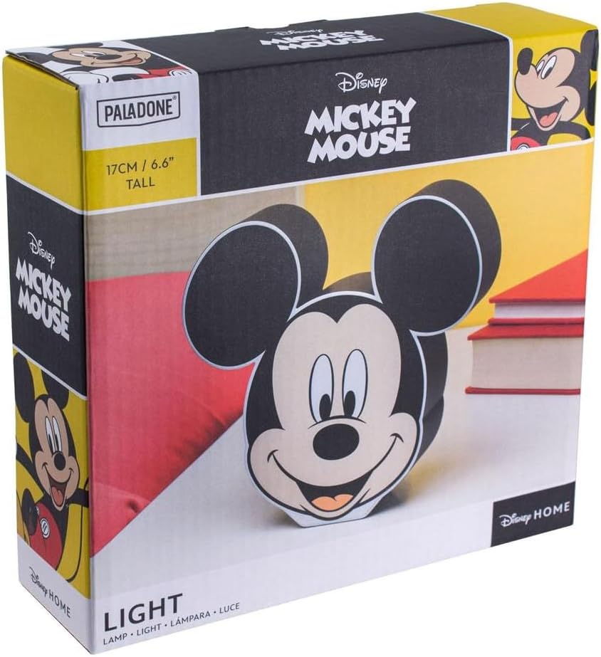 Paladone Mickey Mouse Night Light - Officially Licensed Disney Bedroom Decor and Desk Lamp, Gift for Disney Fans
