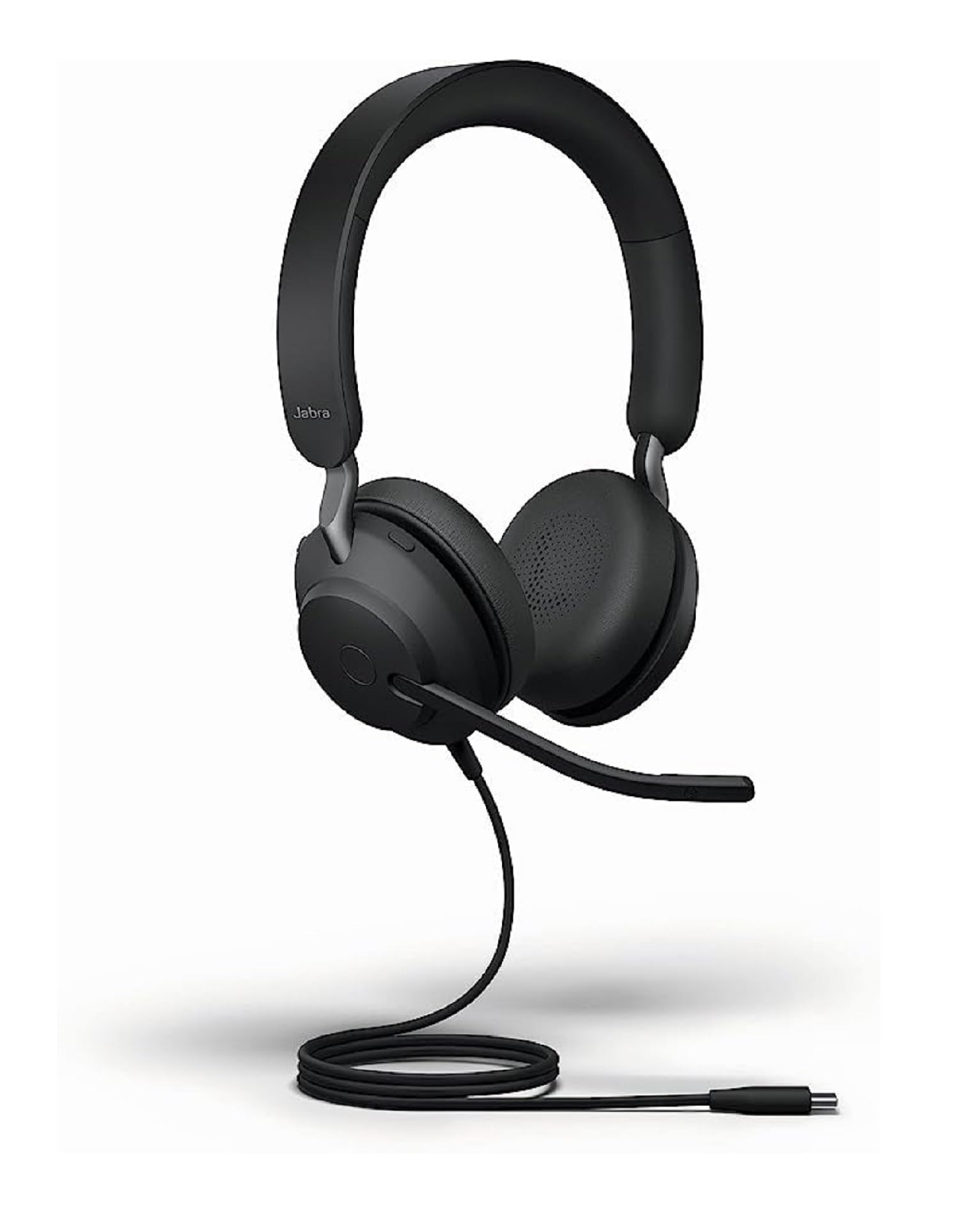 Jabra Evolve2 40 SE Wired Noise-Cancelling Stereo Headset With 3-Microphone Call Technology and USB-A Cable - MS Teams Certified, Works with All Other Platforms - Black