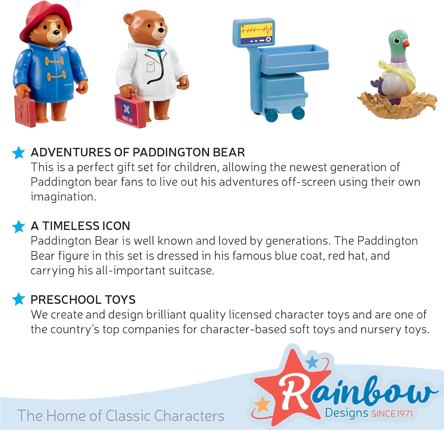 Rainbow Designs Official Paddington Bear Rescue Kit - The Adventures of Paddington Figurines for Kids