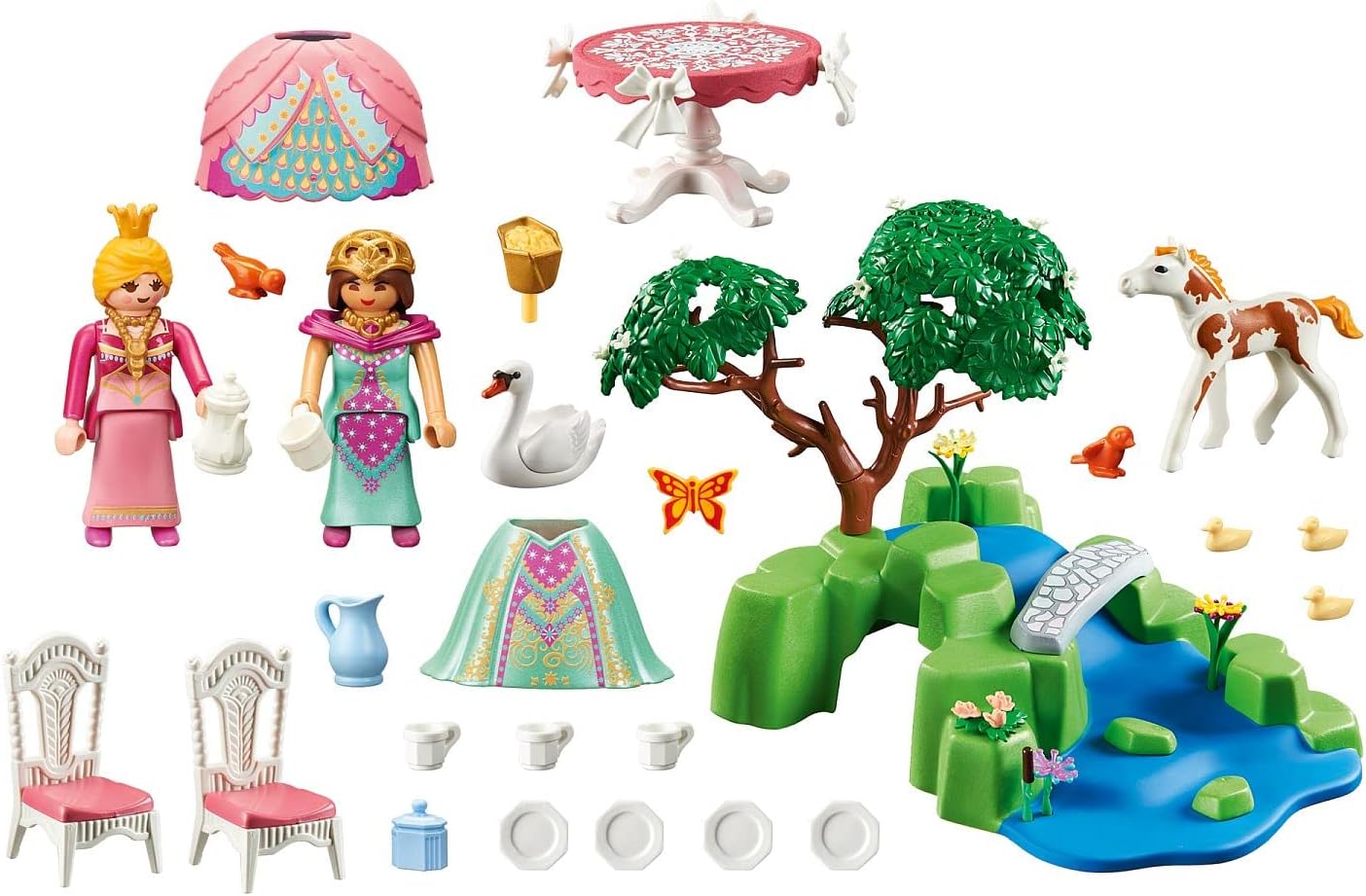 Playmobil 70961 Princess Promo Pack Princess Picnic with Foal, Fairy Princess with Swan Family, Fairy Tale, toy playset suitable for ages 4+
