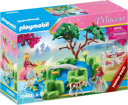 Playmobil 70961 Princess Promo Pack Princess Picnic with Foal, Fairy Princess with Swan Family, Fairy Tale, toy playset suitable for ages 4+