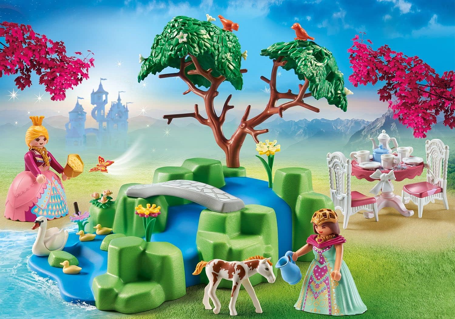 Playmobil 70961 Princess Promo Pack Princess Picnic with Foal, Fairy Princess with Swan Family, Fairy Tale, toy playset suitable for ages 4+