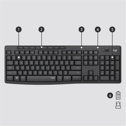 Logitech MK295 Silent Wireless Combo, QWERTY US International Layout - Grey