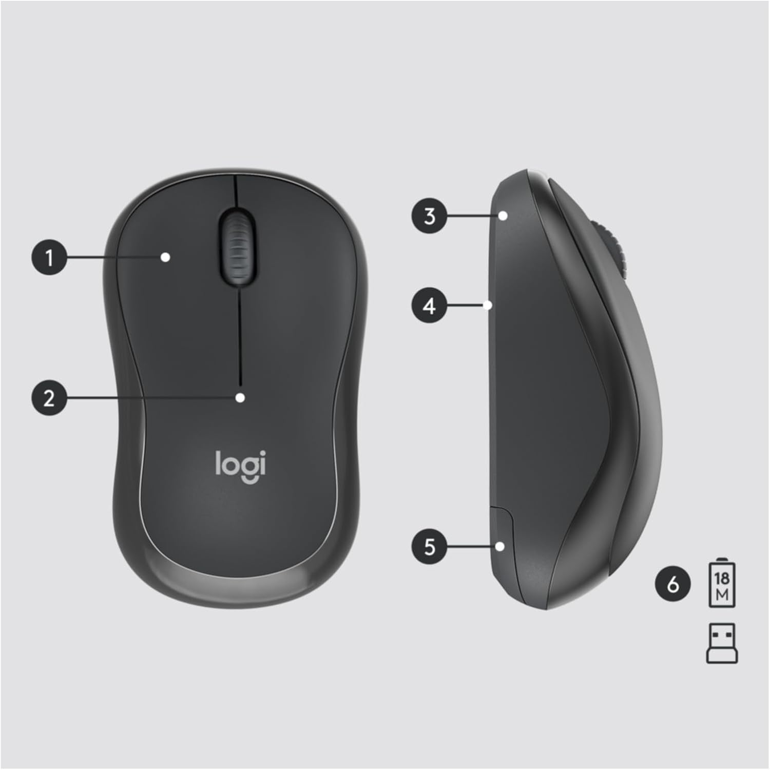 Logitech MK295 Silent Wireless Combo, QWERTY US International Layout - Grey