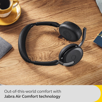Jabra Evolve2 65 Flex - Wireless Stereo Headset with Bluetooth, Noise-cancelling Jabra ClearVoice Technology and Hybrid ANC - Certified for MS Teams - Black