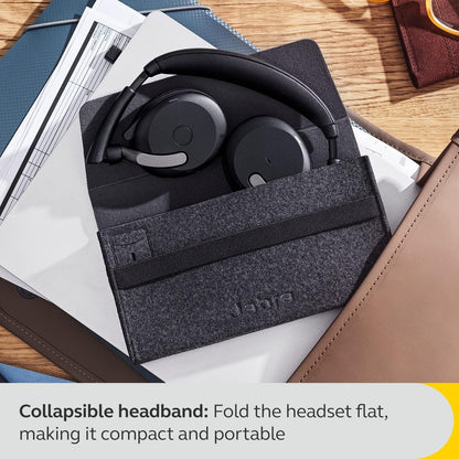 Jabra Evolve2 65 Flex - Wireless Stereo Headset with Bluetooth, Noise-cancelling Jabra ClearVoice Technology and Hybrid ANC - Certified for MS Teams - Black