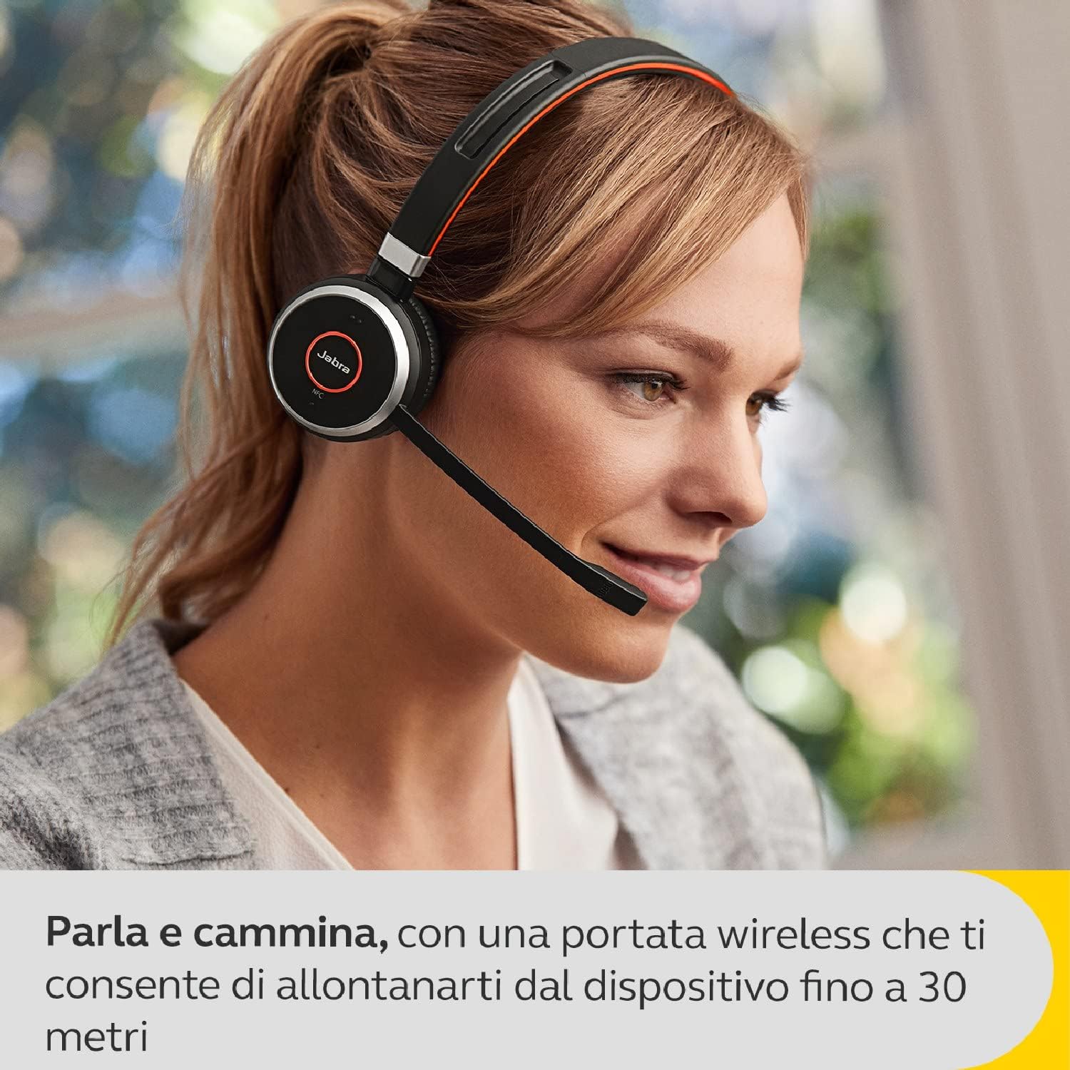 Jabra Evolve 65 SE Auriculares Inalámbricos Mono con Bluetooth - Micrófono con Cancelación de Ruido, Batería Duradera y Base de Carga - Certificado para Zoom, Unify y otras CUs - Negro