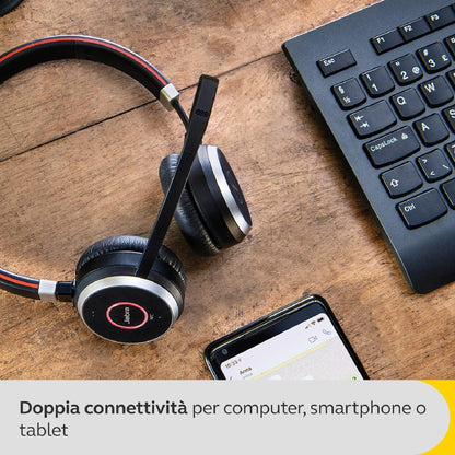 Jabra Evolve 65 SE Auriculares Inalámbricos Mono con Bluetooth - Micrófono con Cancelación de Ruido, Batería Duradera y Base de Carga - Certificado para Zoom, Unify y otras CUs - Negro