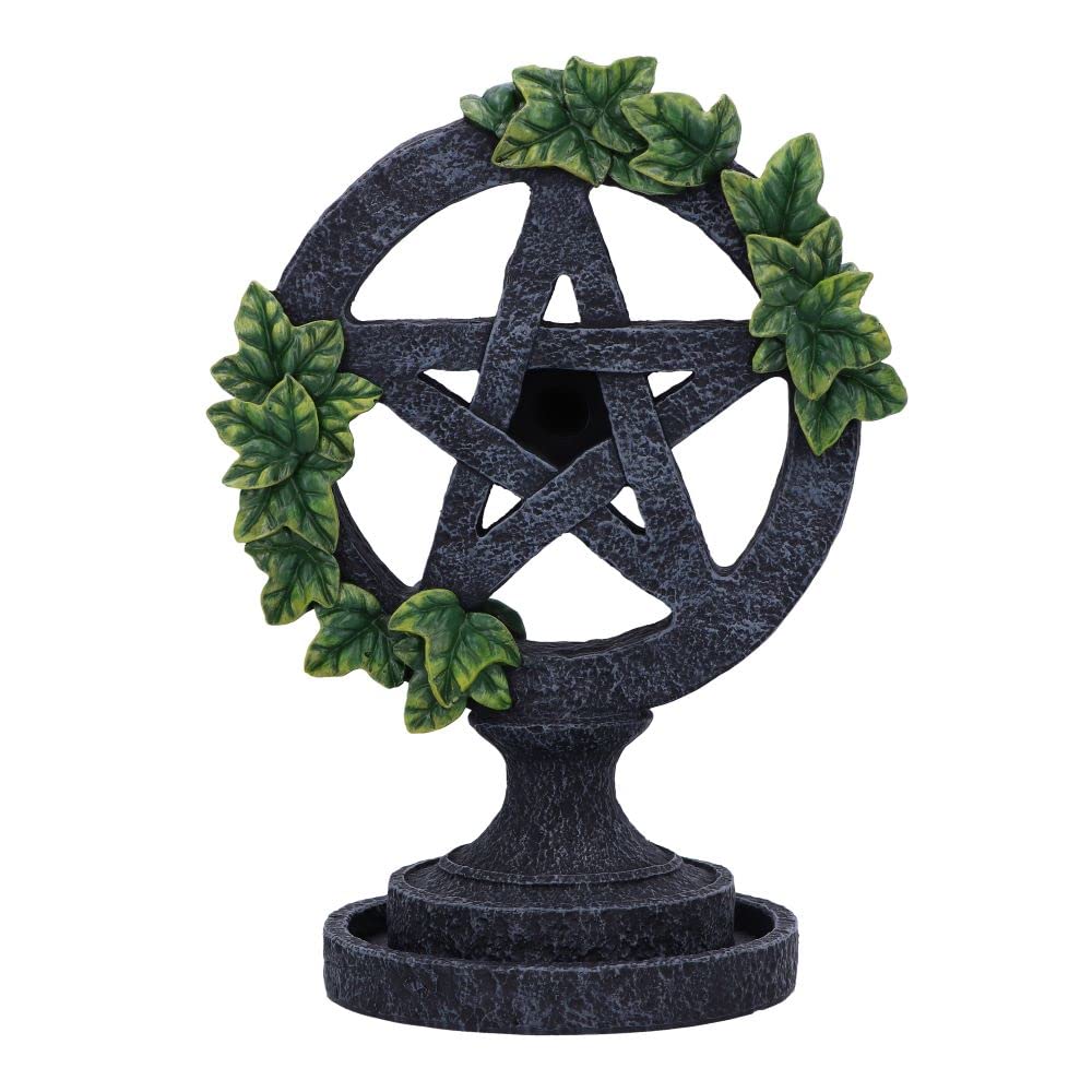 Aged Wiccan Pentagram Backflow Incense Burner 19Cm