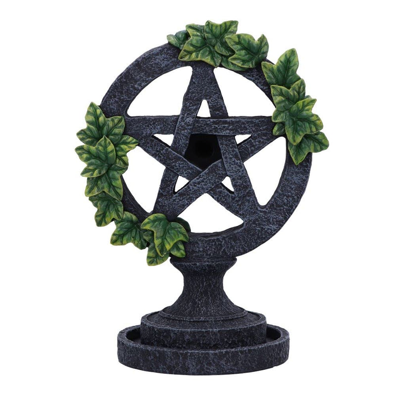 Aged Wiccan Pentagram Backflow Incense Burner 19Cm