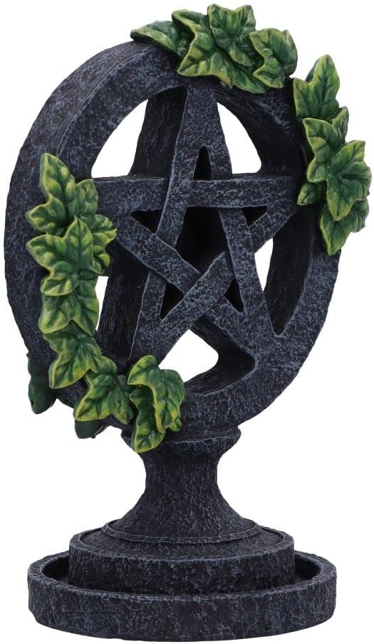 Aged Wiccan Pentagram Backflow Incense Burner 19Cm
