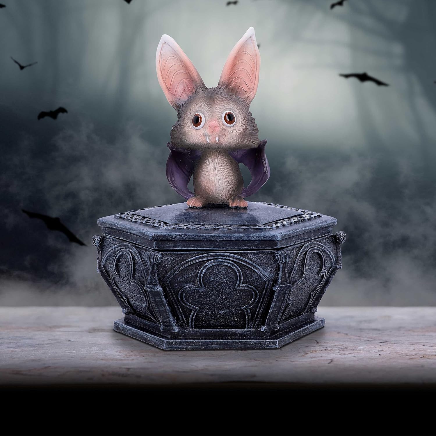 Nemesis Now Batty Box 15.2cm, Resin, Black, Gothic Bat Box, Storage Box, Gothic Giftware, Cast in the Finest Resin, Hand-Painted