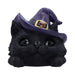 Familiar Grin Black Cat Head With Light Up Eyes 13.8Cm