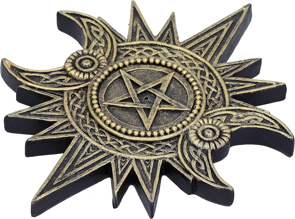 Celestial Worship Triple Moon Incense Burner 17.3Cm