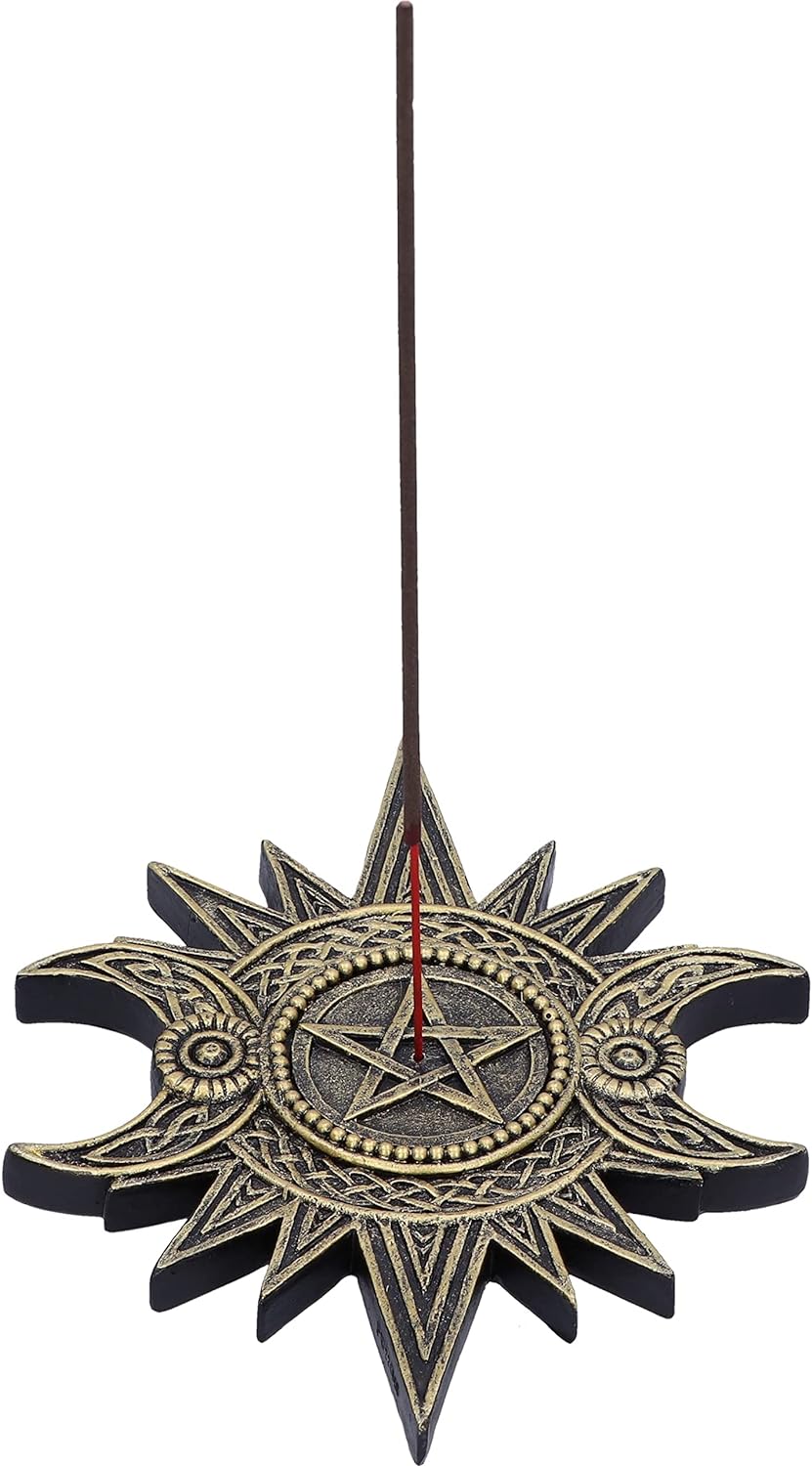 Celestial Worship Triple Moon Incense Burner 17.3Cm