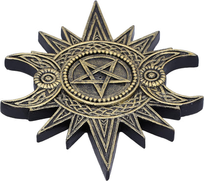 Celestial Worship Triple Moon Incense Burner 17.3Cm