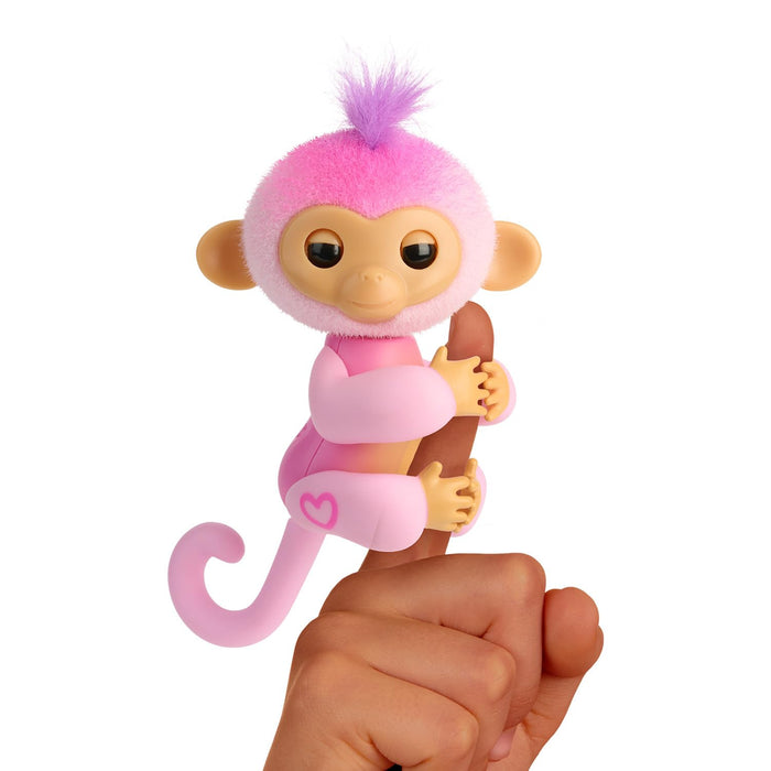 Fingerlings 2023 NEW Interactive Baby Monkey Reacts to Touch – 70+ Sounds & Reactions – Harmony (Pink