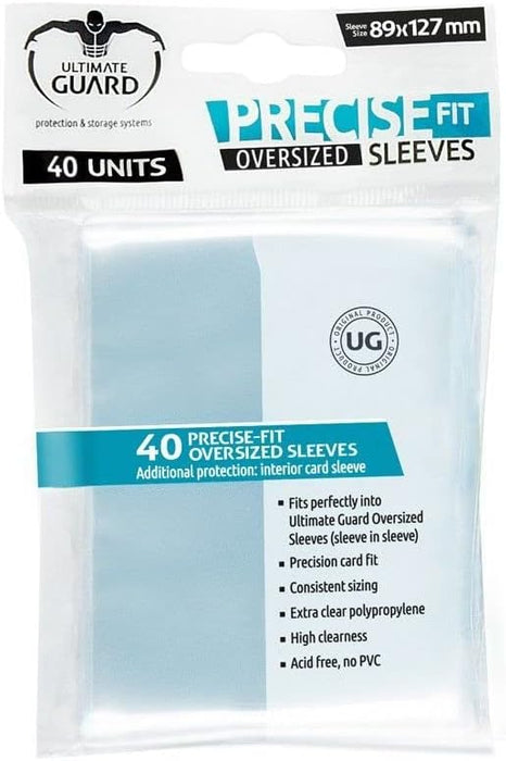Ultimate Guard Oversized Precise Fit Sleeves (40-Sleeves, Transparent