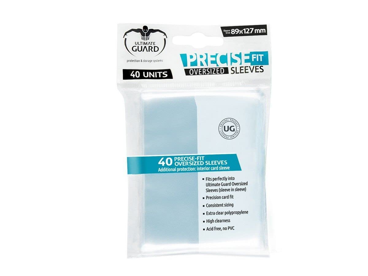 Ultimate Guard Oversized Precise Fit Sleeves (40-Sleeves, Transparent