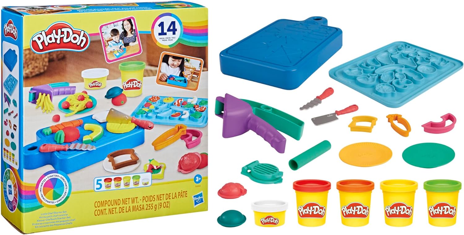 Play-Doh, Il Mio Primo Set da Chef, playset con 14 Accessori da Cucina, Giocattolo presscolare per attività artistiche e manuali, per Bambini e Bambine dai 3 Anni in su