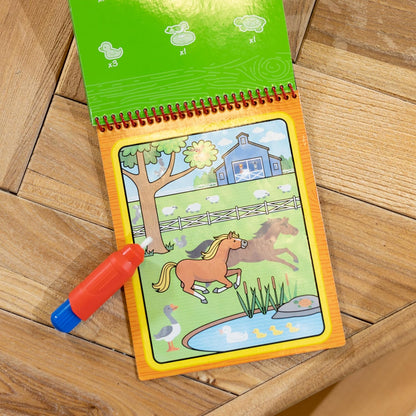 Melissa & Doug Water Wow! Onthul met water - Boerderij, Kleurboek, Busy book, Reisspel, Kleuren met water, Activiteitenblok, Waterspel voor kinderen, Speelgoed 3 jaar, Cadeau voor jongens en meisjes
