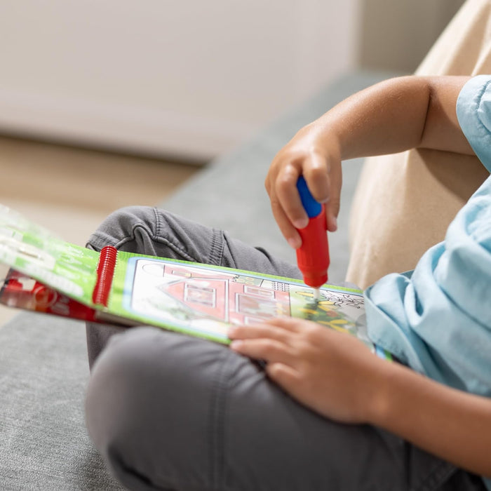 Melissa & Doug Water Wow! Onthul met water - Boerderij, Kleurboek, Busy book, Reisspel, Kleuren met water, Activiteitenblok, Waterspel voor kinderen, Speelgoed 3 jaar, Cadeau voor jongens en meisjes