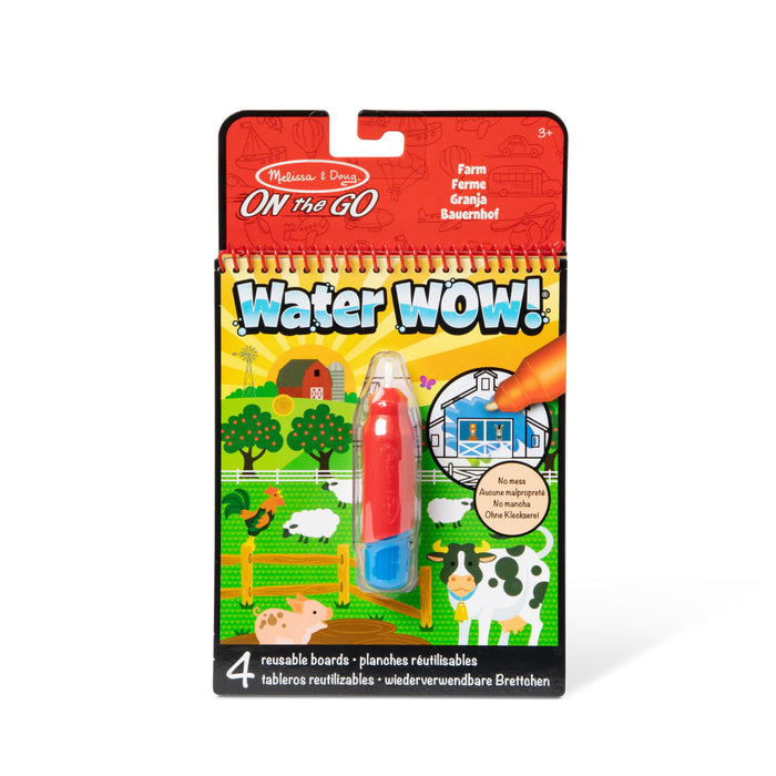 Melissa & Doug Water Wow! Onthul met water - Boerderij, Kleurboek, Busy book, Reisspel, Kleuren met water, Activiteitenblok, Waterspel voor kinderen, Speelgoed 3 jaar, Cadeau voor jongens en meisjes
