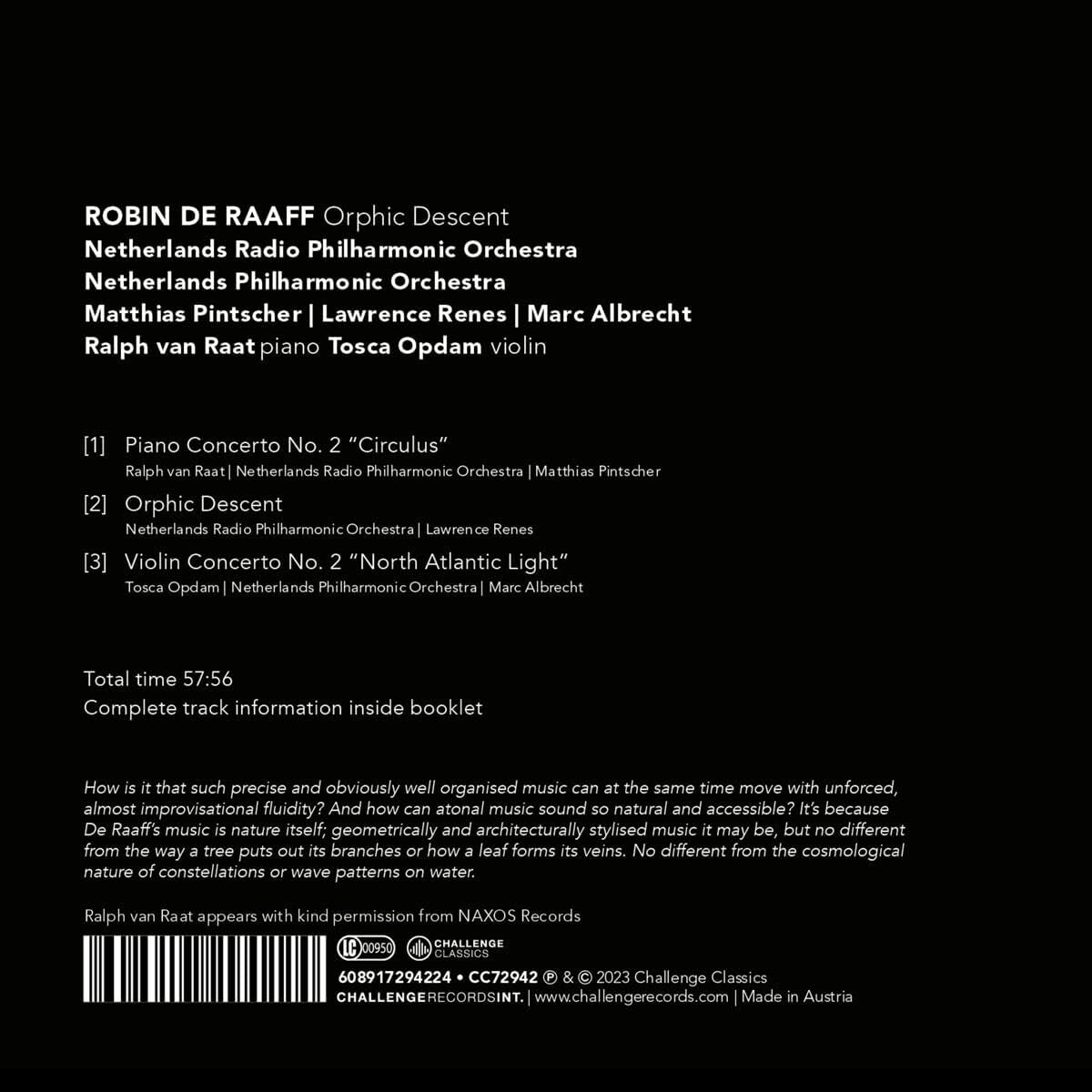 Robin De Raaff: Orphic Descent
