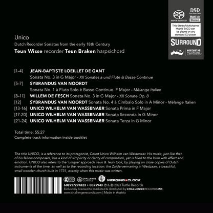 Unico: Dutch Recorder Sonatas from the Early 18th Century