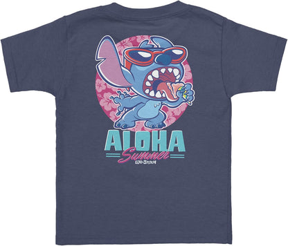Funko Pocket Pop! & Tee: Disney - Summer Stich Stitch - Extra - for Children and Kids - Extra Large - (XL) - T-Shirt - Clothes With Collectable Vinyl Minifigure - Gift Idea for Boys and Girls