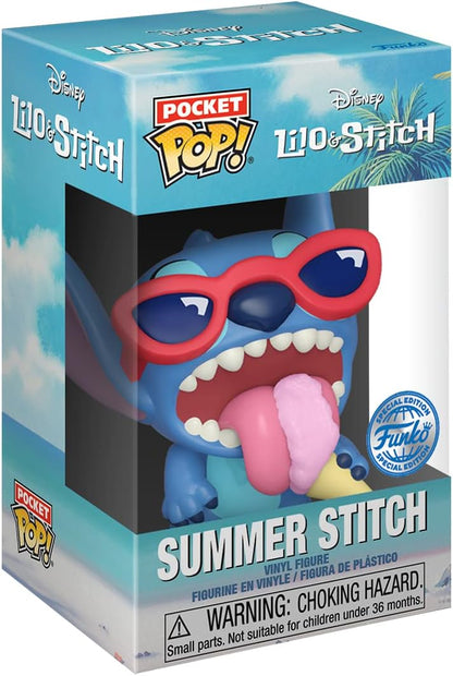 Funko Pocket Pop! & Tee: Disney - Summer Stich Stitch - Extra - for Children and Kids - Extra Large - (XL) - T-Shirt - Clothes With Collectable Vinyl Minifigure - Gift Idea for Boys and Girls