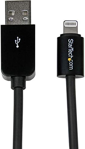 StarTech.com USBLT3MB 3 m (10 ft) Long Black Apple 8-Pin Lightning Connector to USB Cable for iPhone/iPod/iPad, Charge and Sync Cable Black 10 ft/3 m Single