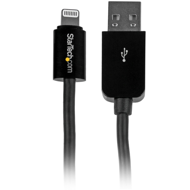 StarTech.com USBLT3MB 3 m (10 ft) Long Black Apple 8-Pin Lightning Connector to USB Cable for iPhone/iPod/iPad, Charge and Sync Cable Black 10 ft/3 m Single