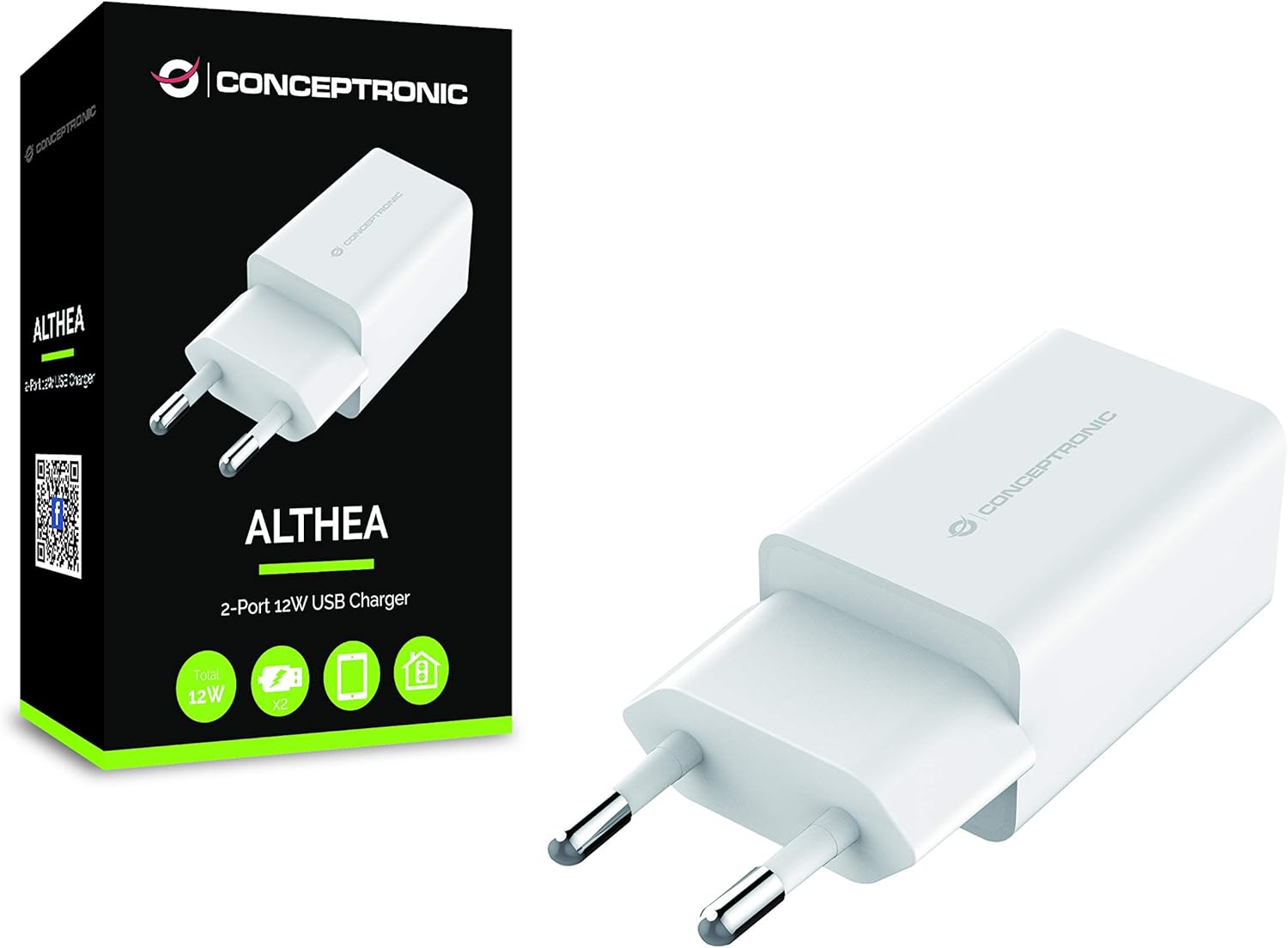 CARGADOR CONCEPTRONIC 2X USB 2.4A 12W BLANCO