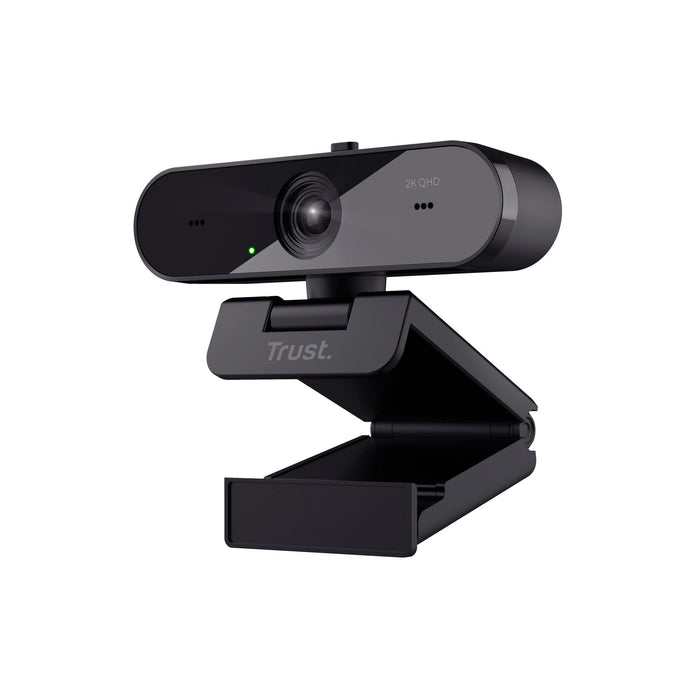 Trust Taxon 2K QHD Webcam Made with 85% Recycled Plastics, 2560x1440p Web Camera, Privacy Shutter, Autofocus, Wide Angle, Stereo Dual Microphone, USB Webcam for PC, Laptop, Mac, Zoom, Skype, Teams
