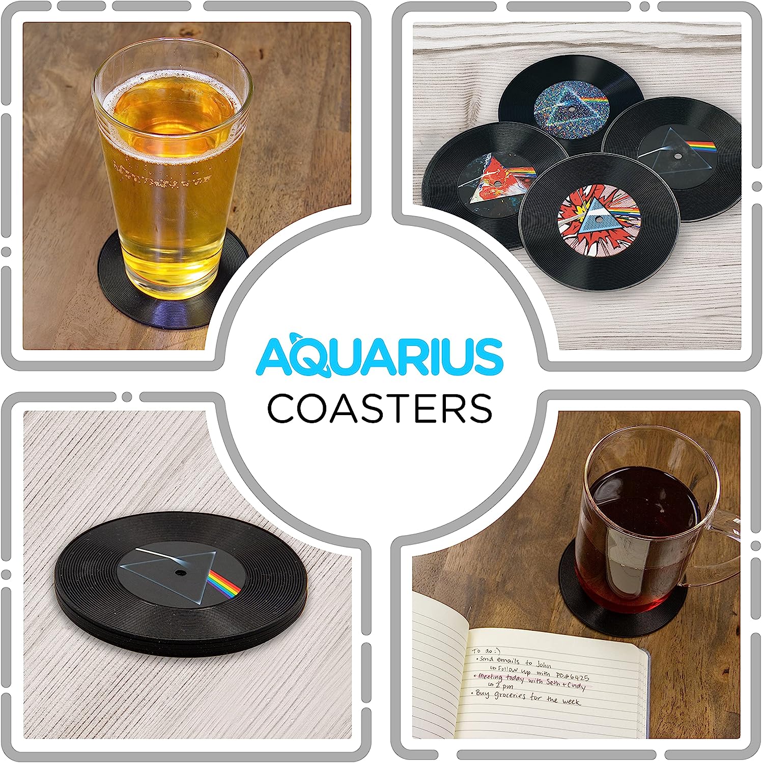 AQUARIUS Pink Floyd Vinyl Coaster, Medium, Multi-Colour