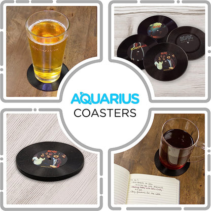 Aquarius AC DC vinyl coasters, Medium, multicolor