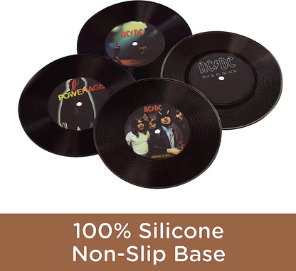 Aquarius AC DC vinyl coasters, Medium, multicolor