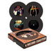 Aquarius AC DC vinyl coasters, Medium, multicolor